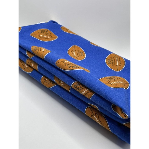 Princess Fabrics Sports Cotton Fabric Blue with Footballs, 1.8yds x 44” - Picture 1 of 4